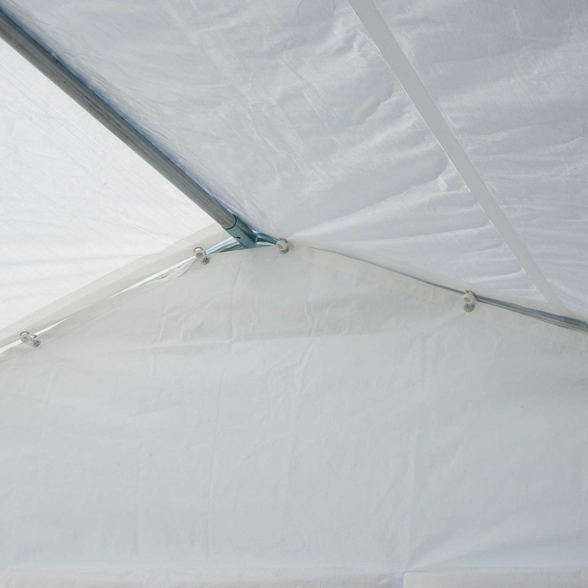 Gazebo Tendone per Ricevimenti da Giardino in PE Impermeabile con Tubi in Acciaio 7,98L x 3,92P x 2,8A m Bianco Nuovo 14
