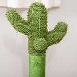 Arbre à chat griffoir forme de cactus en sisal naturel pompon suspendu et plateforme de jeu boules Ø 32 x 60 cm vert-7