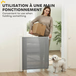 Barrière de sécurité barrière animaux rétractable automatique 1,15L x 0,83H m teslin métal gris