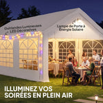 Tente de Réception Barnum Structure Acier Galvanisé Barres de Renfort 4 Parois Latérales Fenêtres UPF 30+ 4x6m Blanc