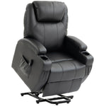 Fauteuil releveur électrique, fauteuil relax électrique, repose-pied, dossier inclinable, port USB, 83x95x107cm, noir