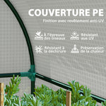 Serre de jardin 1,8 m² serre à tomates 2 portes zippées déroulantes 4 fenêtres enroulables acier PE 135 g/m² blanc