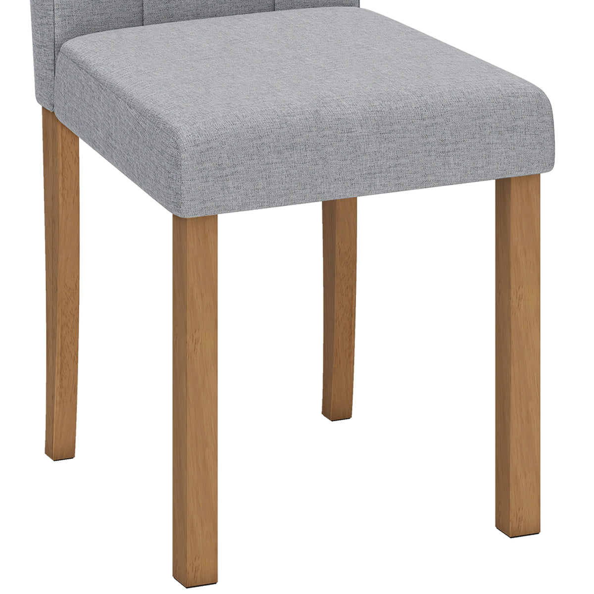 Lote de 2 sillas de comedor, silla de cocina moderna con asiento acolchado de tela efecto lino, gris claro