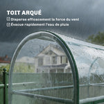 Serre de Jardin avec étagères 3 niveaux, Petite Serre en Bâche PVC et Châssis Acier, 2 Portes Roulantes, Transparent