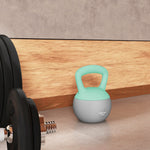 Kettlebell 12 kg haltère avec poignée antidérapante pour fitness musculation cardio, 21 x 21 x 30 cm, gris et vert