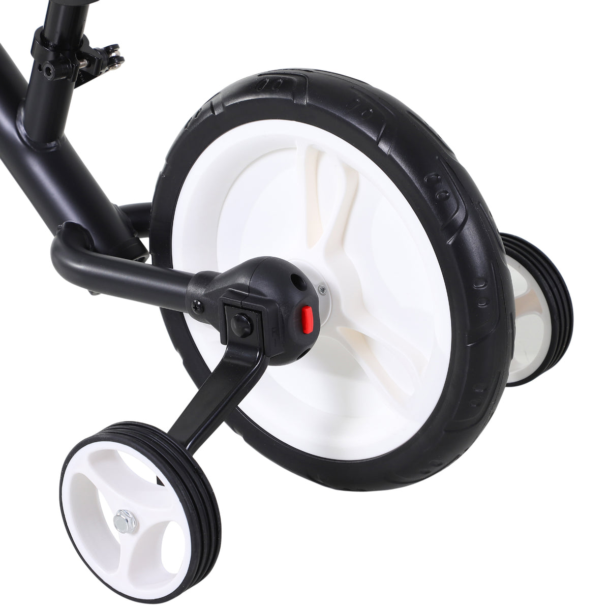 Bicicletta per bambini 2 in 1, balance bike con rotelle e pedali rimovibili, ruote da 12", altezza sella regolabile per bambini dai 2 ai 5 anni, acciaio, nero