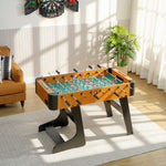 Calciobalilla pieghevole in legno, tavolo da calcio balilla pieghevole con gambe, 2 palline, 22 giocatori, 118 x 107,5 x 78 cm, marrone
