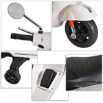 Vespa Scooter Moto électrique Enfants 6 V dim. 102L x 51l x 76H cm Musique MP3 Port USB klaxon Phare feu AR Blanc