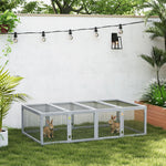 Clapier cage à lapins extérieur intérieur 2 portes supérieures 181L x 100l x 48H cm bois massif gris