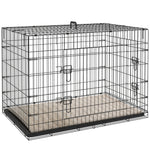 Cage caisse de transport pliante pour chien poignée, plateau amovible, coussin fourni 105 x 70 x 75 cm noir