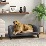 Canapé chien lit pour chien chat coquillage 98L x 60l x 35H cm coussin moelleux velours gris