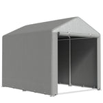 Abri de jardin tente de stockage imperméable abri moto porte enroulable fermeture éclair, 160 x 218 x 172 cm, gris clair