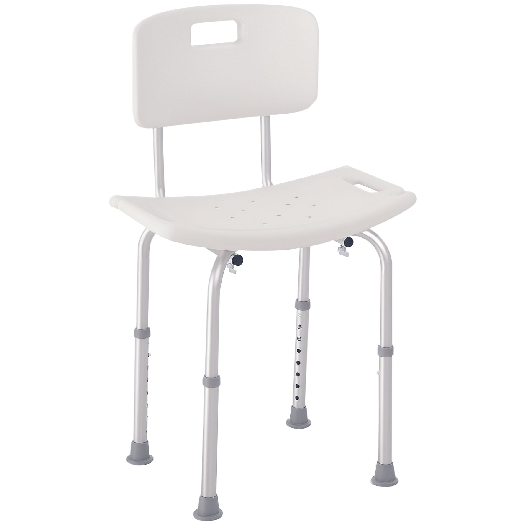 Chaise de Douche siège de Douche Ergonomique Hauteur réglable Pieds antidérapants Charge Max. 136 Kg alu HDPE Blanc