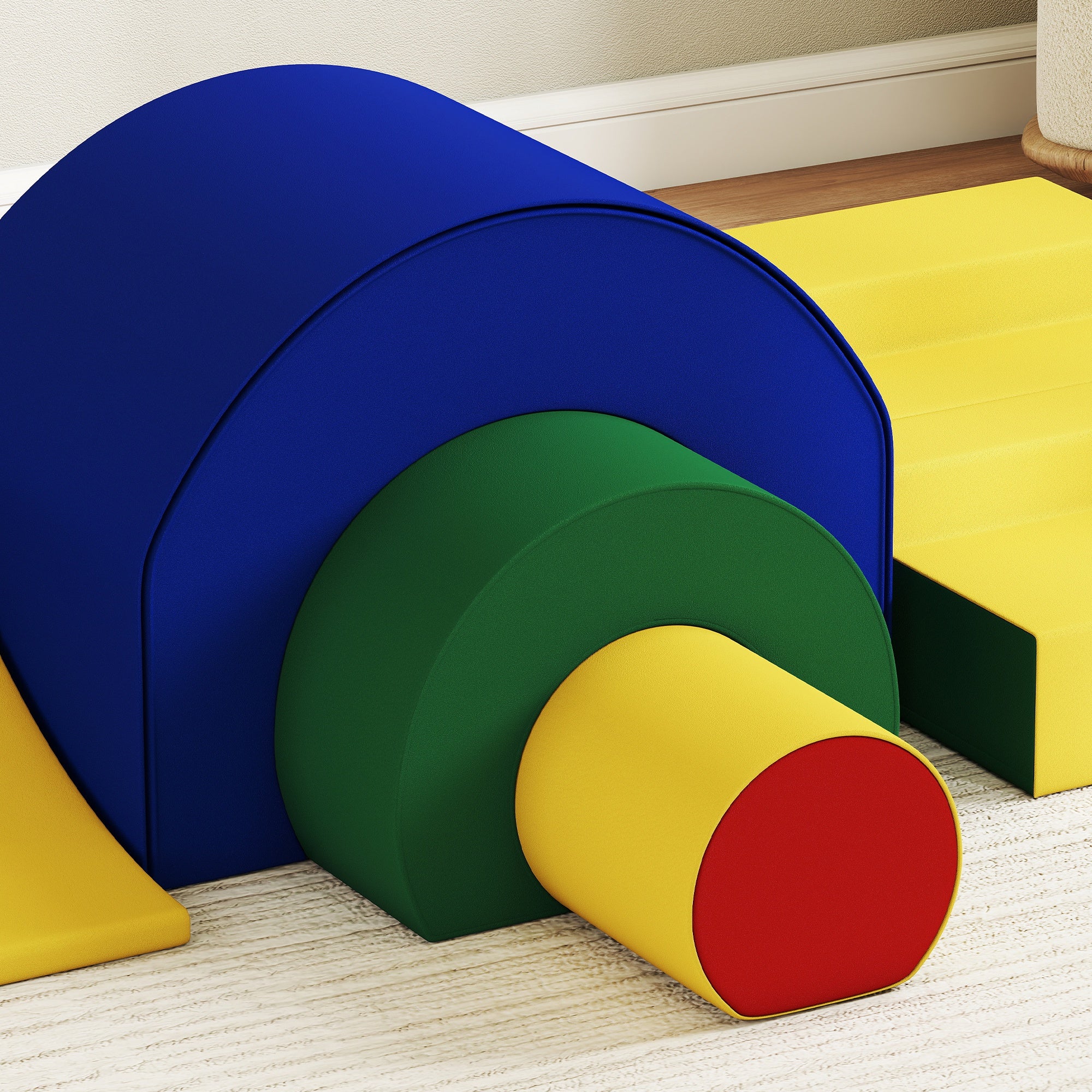 Children's motor skills course, modular climbing toys, 5 giant foam blocks, 181 x 39 x 44 cm, multicolor