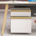 Caisson de bureau à roulettes avec 2 tiroirs coulissants trieur à dossiers 48 x 40 x 59,5 cm blanc