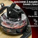 Rameur à eau d'appartement rameur d'appartement pliable 6 niveaux de résistance écran LCD multifonction acier PC noir