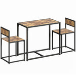 Table and chairs set, 3-piece dining table with 2 nestable chairs, for kitchen living room home, brown