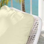 Ensemble de 2 coussins d'assise avec dossier, coussin d'assise et de dossier extérieur et intérieur, crème