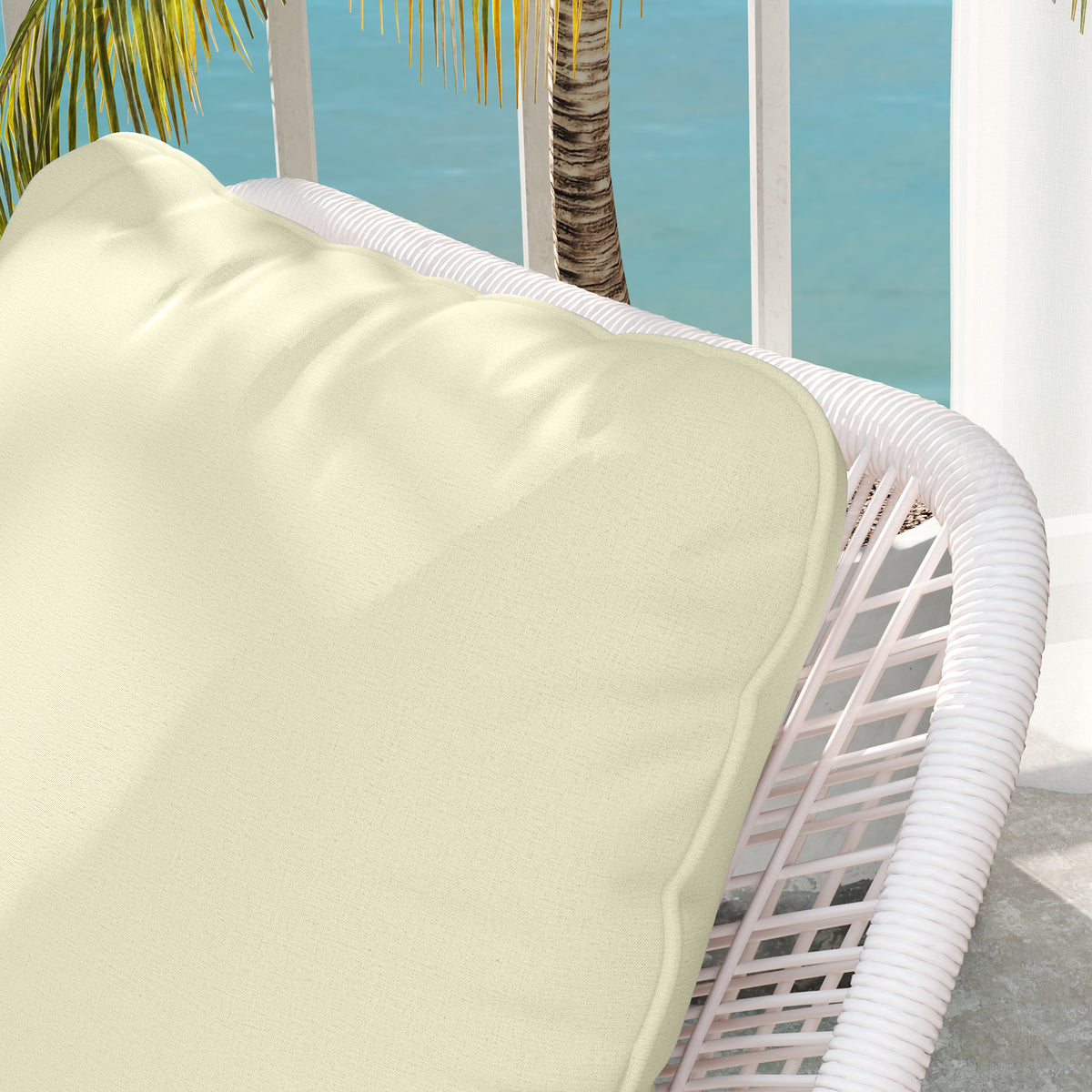 Ensemble de 2 coussins d'assise avec dossier, coussin d'assise et de dossier extérieur et intérieur, crème
