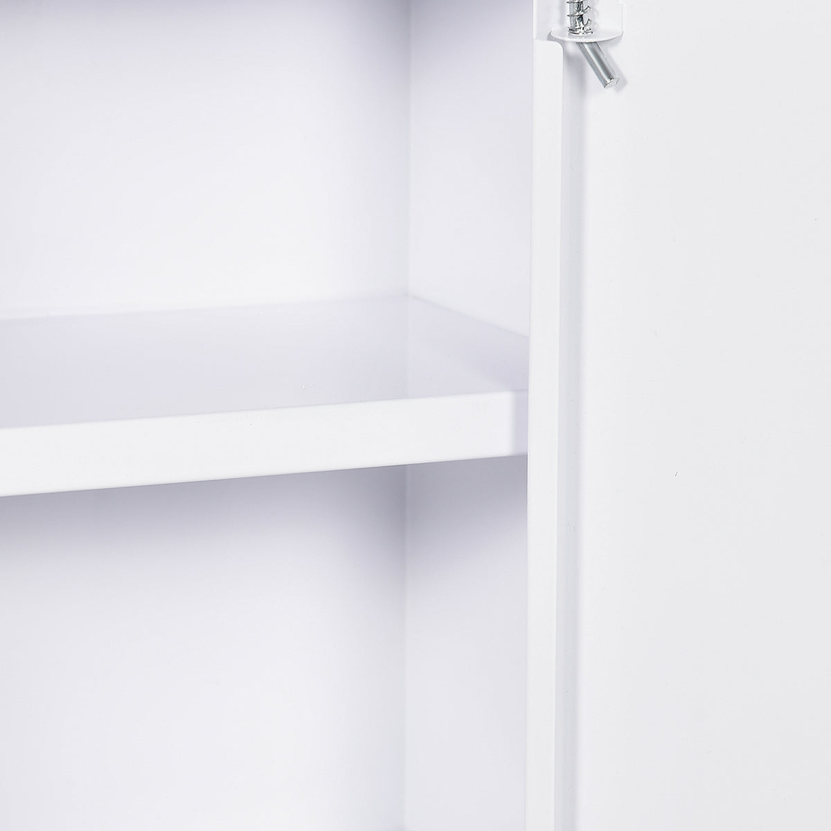Armoire à pharmacie murale en acier, armoire à médicaments à 3 niveaux porte verrouillable 2 clés, 40x15x53,5cm, blanc