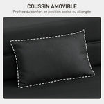 Convertible 1-seater armchair, folding bed chair, cushion included, for guests, living room, small space, 120 kg capacity, black