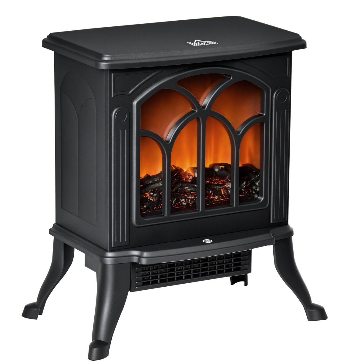 Cheminée électrique sur pied 750/1500 W, fausse cheminée décorative avec effet flamme LED, protection contre la surchauffe, zone de couverture 15-20 m², noir