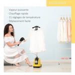 Défroisseur vapeur vertical défroisseur à vêtements 1,4 L 1950 W débit vapeur 32g/min tige telescopique jaune noir