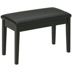 Banc pour piano avec assise rembourrée pieds en bois massif revêtement synthétique 75 x 35 x 49 noir