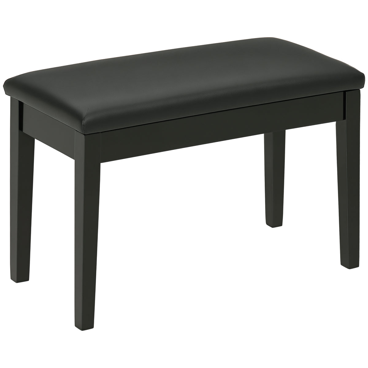 Banc pour piano avec assise rembourrée pieds en bois massif revêtement synthétique 75 x 35 x 49 noir