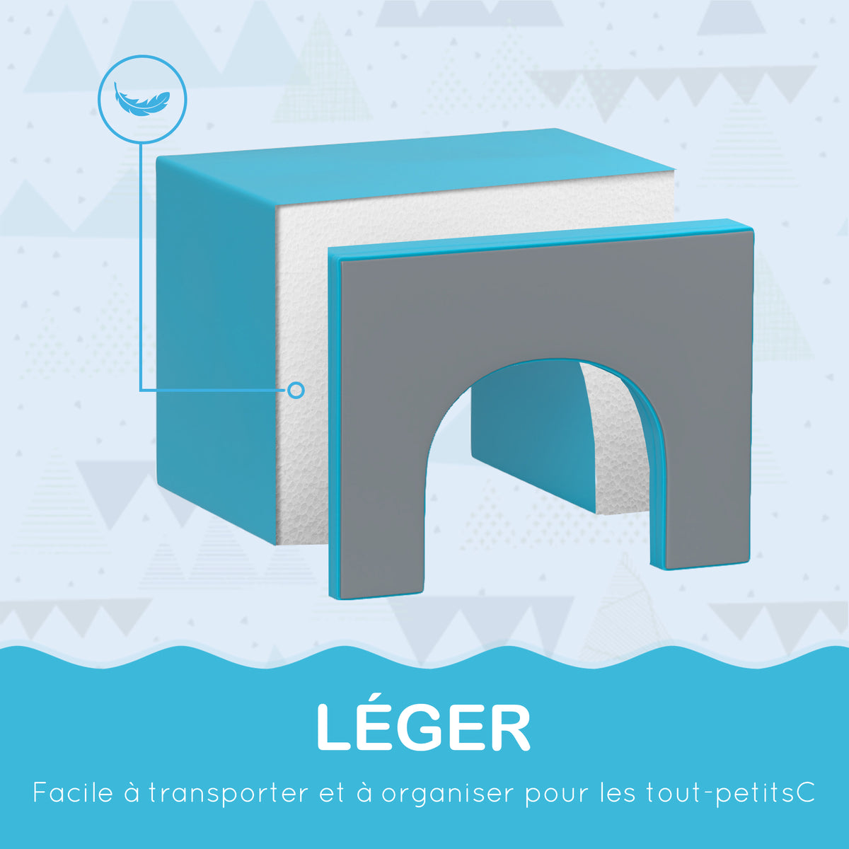 7PCS Module motricité bébé parcours motricité bébé en mousse EPE pour enfants d'âge préscolaire, multicolore