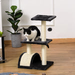 Arbre à chat arbre à grimper griffoir pour chat hauteur 72 cm balle suspendue gris foncé