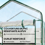 Serre de jardin PVC avec étagères 5 niveaux, serre de balcon, châssis en acier, porte zippée, 90x49x193cm, transparent