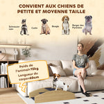 Bascule Chien Agility Réversible 2-en-1 Escalier pour Chien 3 Marches en Bois 80x39,5x20cm, Bois Naturel
