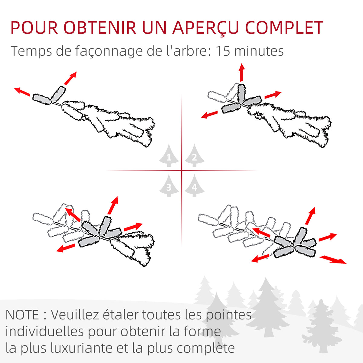 Sapin de Noël Artificiel 180 cm arbre de Noël lumineux LED blanc chaud 872 branches base en métal - vert