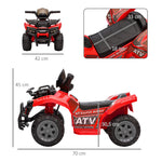 Quad buggy voiture électrique enfant quad électrique 18-36 mois 6 V 2 Km/h max. rouge