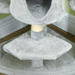 Arbre à chat XXL arbre à grimper pour chat multi-équipements griffoirs 6 plate-formes 2 niches hauteur 200 cm gris