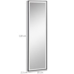 Miroir Mural dim. 120L x 35l cm - Film sécurité Anti déflagrant, système Attache Inclus - Cadre Alliage alu. Noir