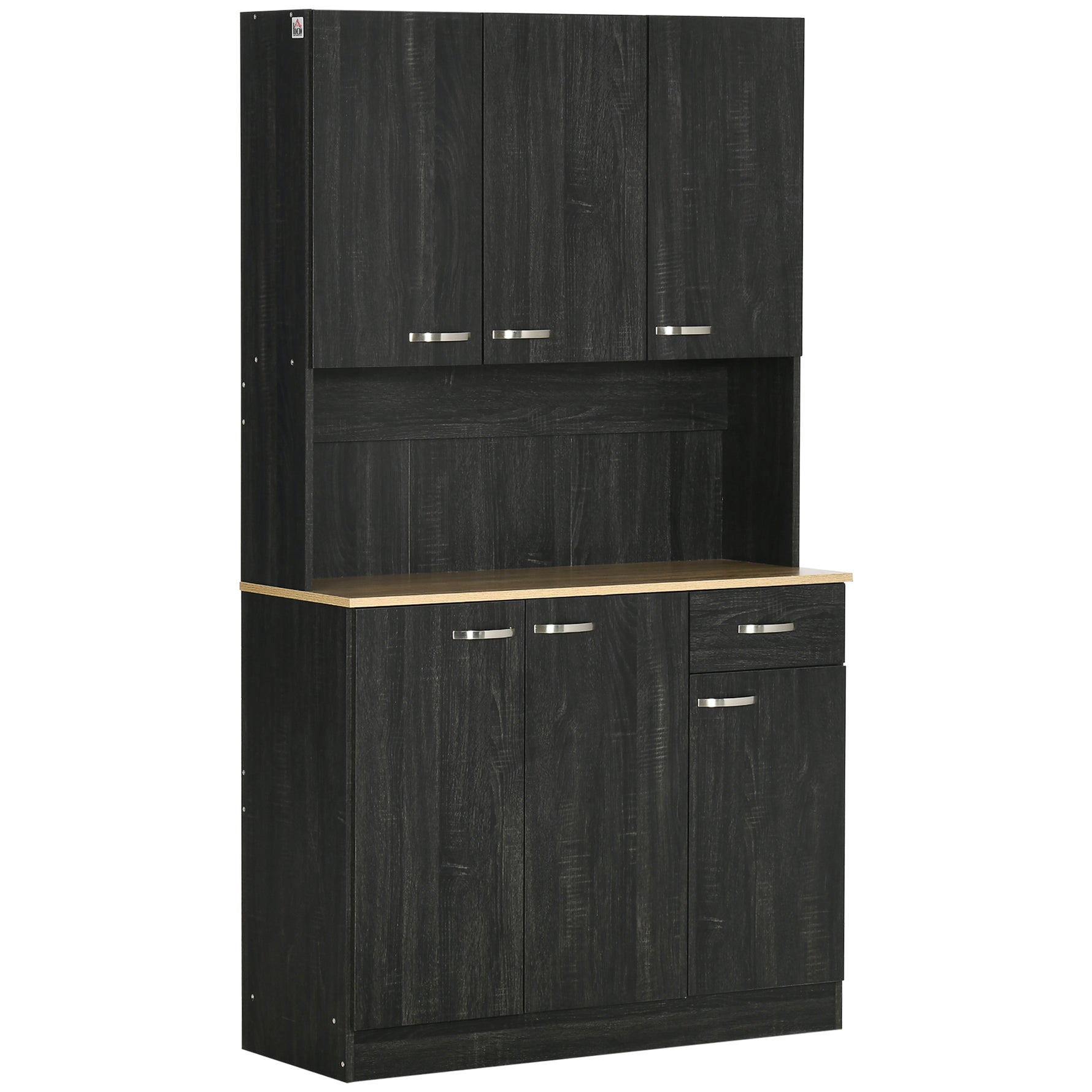 Buffet de cuisine armoire de cuisine contemporaine multi-rangements 6 portes 1 tiroir + grand plateau
