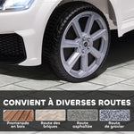 Voiture électrique enfant véhicule électrique enfant Audi TT RS 12 V 30 W V. Max. 3 Km/h télécommande 2,4G Effets sonores + Lumineux Blanc