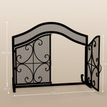 Grille de protection pour cheminée panneau unique en maille d'acier 105 x 40 x 80,5 cm noir