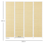 Paravent en bois séparateur de pièce closion de séparation pliable 4 panneaux 180 x 180 cm bois naturel