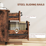 Caisson bureau mobile à 2 tiroirs, meuble rangement bureau sur roulettes pour documents suspendus format lettre, marron