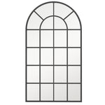Miroir verrière arche style industriel fenêtre arcade métal 110 x 65 cm noir