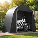 Abri de jardin tente de stockage étanche abri moto porte enroulable fermeture éclair, 245 x 120 x 200 cm, gris foncé