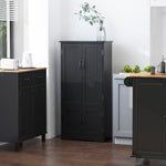 Buffet de cuisine armoire de cuisine contemporaine multi-rangements 2 placards 3 étagères 60 x 30 x 123 cm noir