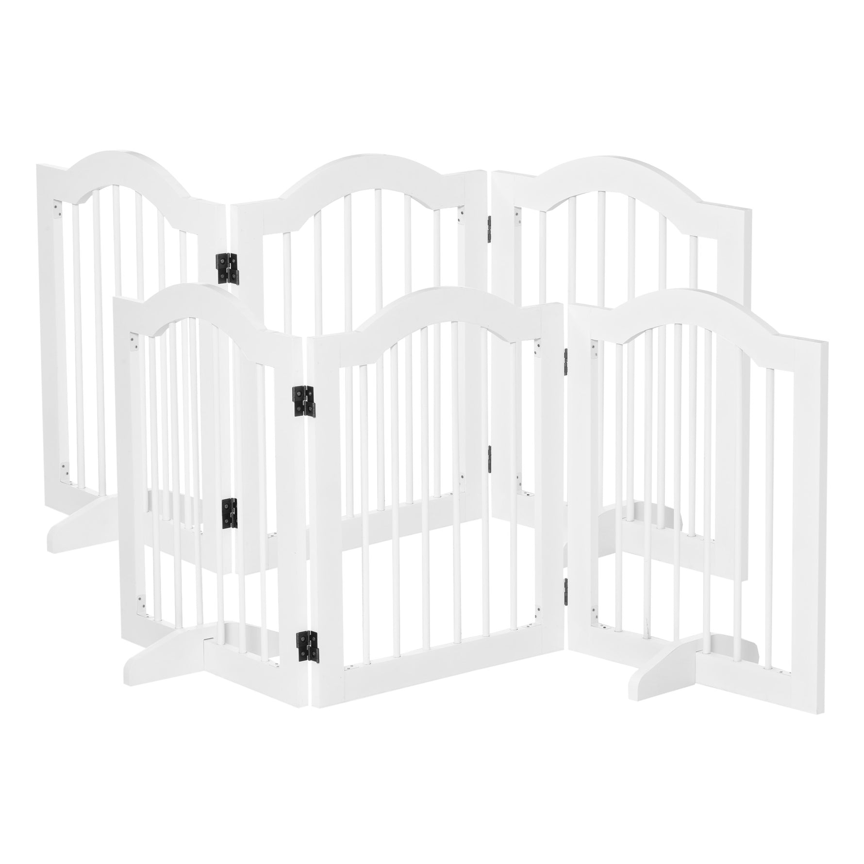 Lot de 2 barrières de sécurité barrière modulable pliable pour animaux de compagnie pied de support 154,5 x 61 cm blanc