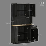 Buffet de cuisine armoire de cuisine contemporaine multi-rangements 6 portes 1 tiroir + grand plateau