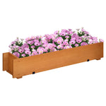 Jardinière rectangulaire en bois carré potager jardinière à suspendre avec 2 crochets 91 x 18 x 16,5 cm marron