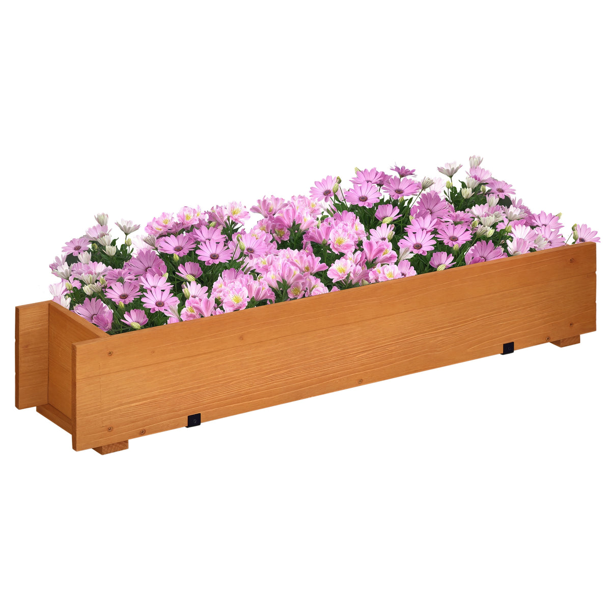 Jardinière rectangulaire en bois carré potager jardinière à suspendre avec 2 crochets 91 x 18 x 16,5 cm marron