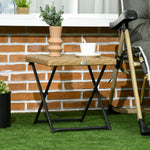 Table basse pliable de jardin style cosy chic dim. 40L x 40l x 40H cm métal époxy résine tressée bois naturel